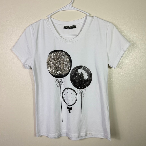 pistache Tops - Pistache sequin-embellished balloons Graphic Tee